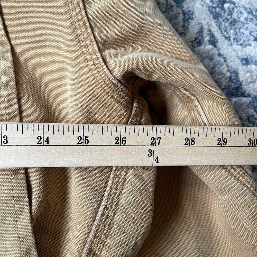 Vintage Carhartt Chore Canvas Jacket Blanket Lined Size 48 Beige Tan USA - Picture 11 of 12